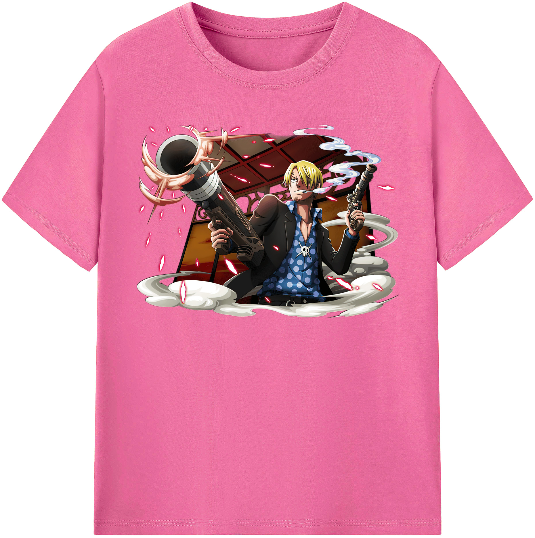 （画像用） ワンピース サンジ ONE PIECE Sanji レディースカジュアルプリントTシャツ（綿100％）